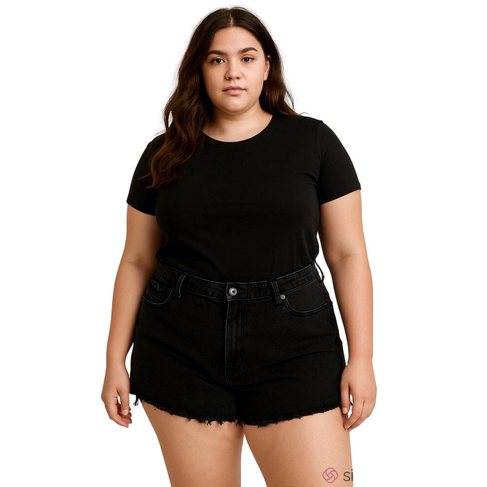 Plus Sz Abercrombie & Fitch”The Mom Short in Black Denim Sz 22